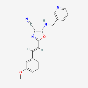 2-[2-(3-methoxyphenyl)vinyl]-5-[(3-pyridinylmethyl)amino]-1,3-oxazole-4-carbonitrile