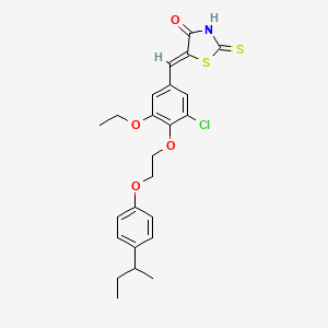 molecular formula C24H26ClNO4S2 B5473742 (5Z)-5-(4-{2-[4-(butan-2-yl)phenoxy]ethoxy}-3-chloro-5-ethoxybenzylidene)-2-thioxo-1,3-thiazolidin-4-one 