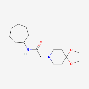 molecular formula C16H28N2O3 B5473755 N-cycloheptyl-2-(1,4-dioxa-8-azaspiro[4.5]decan-8-yl)acetamide 