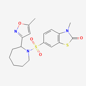 molecular formula C18H21N3O4S2 B5473762 3-methyl-6-{[2-(5-methyl-3-isoxazolyl)-1-azepanyl]sulfonyl}-1,3-benzothiazol-2(3H)-one 