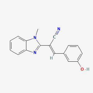 (2E)-3-(3-HYDROXYPHENYL)-2-(1-METHYL-1H-1,3-BENZODIAZOL-2-YL)PROP-2-ENENITRILE