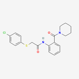 2-[(4-chlorophenyl)thio]-N-[2-(1-piperidinylcarbonyl)phenyl]acetamide