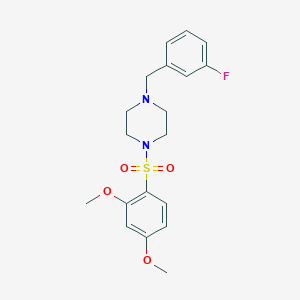 molecular formula C19H23FN2O4S B5473843 1-[(2,4-dimethoxyphenyl)sulfonyl]-4-(3-fluorobenzyl)piperazine 