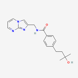 molecular formula C19H22N4O2 B5473858 4-(3-hydroxy-3-methylbutyl)-N-(imidazo[1,2-a]pyrimidin-2-ylmethyl)benzamide 