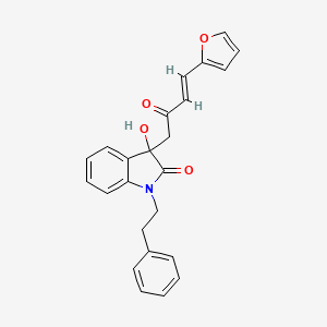 molecular formula C24H21NO4 B5473902 3-[(3E)-4-(furan-2-yl)-2-oxobut-3-en-1-yl]-3-hydroxy-1-(2-phenylethyl)-1,3-dihydro-2H-indol-2-one 