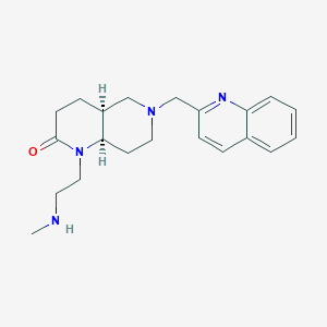 molecular formula C21H28N4O B5473943 rel-(4aS,8aR)-1-[2-(methylamino)ethyl]-6-(2-quinolinylmethyl)octahydro-1,6-naphthyridin-2(1H)-one dihydrochloride 