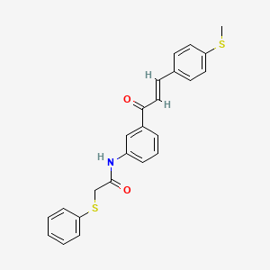 molecular formula C24H21NO2S2 B5473967 N-(3-{3-[4-(methylthio)phenyl]acryloyl}phenyl)-2-(phenylthio)acetamide 