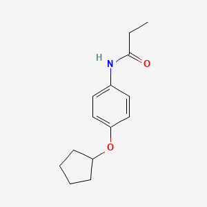 molecular formula C14H19NO2 B5473972 N-[4-(cyclopentyloxy)phenyl]propanamide 