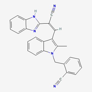 2-[[3-[(Z)-2-(1H-benzimidazol-2-yl)-2-cyanoethenyl]-2-methylindol-1-yl]methyl]benzonitrile