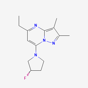 5-ethyl-7-[(3S)-3-fluoro-1-pyrrolidinyl]-2,3-dimethylpyrazolo[1,5-a]pyrimidine