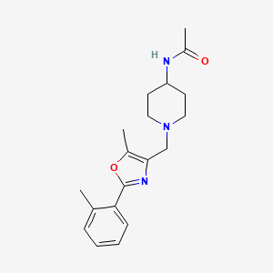 molecular formula C19H25N3O2 B5473989 N-(1-{[5-methyl-2-(2-methylphenyl)-1,3-oxazol-4-yl]methyl}piperidin-4-yl)acetamide 