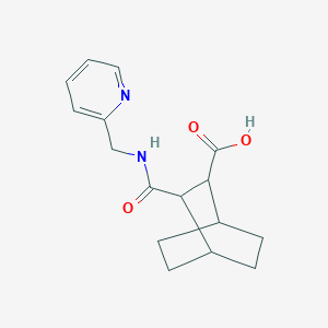 molecular formula C16H20N2O3 B5473990 3-[(Pyridin-2-ylmethyl)carbamoyl]bicyclo[2.2.2]octane-2-carboxylic acid 