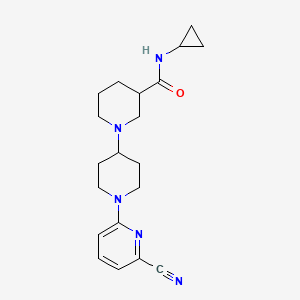 molecular formula C20H27N5O B5473996 1'-(6-cyanopyridin-2-yl)-N-cyclopropyl-1,4'-bipiperidine-3-carboxamide 