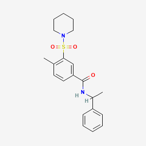 molecular formula C21H26N2O3S B5474022 4-methyl-N-(1-phenylethyl)-3-(piperidin-1-ylsulfonyl)benzamide 