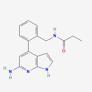 molecular formula C17H18N4O B5474027 N-[2-(6-amino-1H-pyrrolo[2,3-b]pyridin-4-yl)benzyl]propanamide 