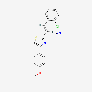 molecular formula C20H15ClN2OS B5474033 (E)-3-(2-chlorophenyl)-2-[4-(4-ethoxyphenyl)-1,3-thiazol-2-yl]prop-2-enenitrile 