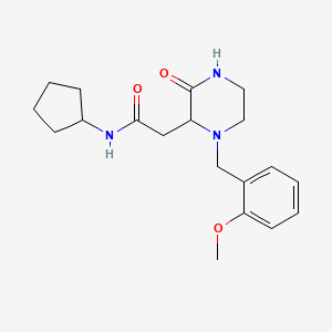 N-cyclopentyl-2-[1-(2-methoxybenzyl)-3-oxo-2-piperazinyl]acetamide