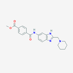 molecular formula C22H24N4O3 B547405 methyl 4-({[2-(piperidin-1-ylmethyl)-1H-benzimidazol-5-yl]amino}carbonyl)benzoate 