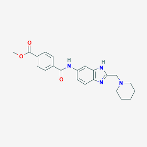 molecular formula C22H24N4O3 B547405 4-({[2-(哌啶-1-基甲基)-1H-苯并咪唑-5-基]氨基}羰基)苯甲酸甲酯 