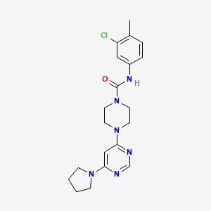 molecular formula C20H25ClN6O B5474051 N-(3-chloro-4-methylphenyl)-4-[6-(1-pyrrolidinyl)-4-pyrimidinyl]-1-piperazinecarboxamide 