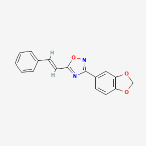 molecular formula C17H12N2O3 B5474062 3-(1,3-benzodioxol-5-yl)-5-[(E)-2-phenylethenyl]-1,2,4-oxadiazole 