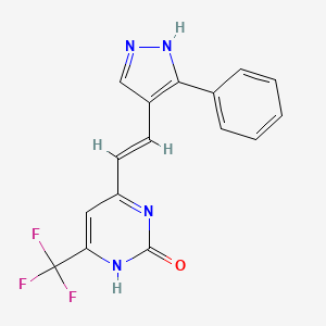 4-[(E)-2-(5-phenyl-1H-pyrazol-4-yl)ethenyl]-6-(trifluoromethyl)-1H-pyrimidin-2-one