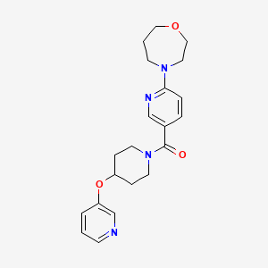 molecular formula C21H26N4O3 B5474088 4-(5-{[4-(pyridin-3-yloxy)piperidin-1-yl]carbonyl}pyridin-2-yl)-1,4-oxazepane 