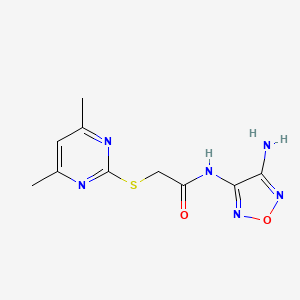 molecular formula C10H12N6O2S B5474089 N-(4-amino-1,2,5-oxadiazol-3-yl)-2-[(4,6-dimethylpyrimidin-2-yl)sulfanyl]acetamide 