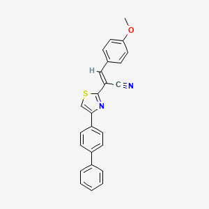 molecular formula C25H18N2OS B5474117 (2E)-2-(4-[1,1'-biphenyl]-4-yl-1,3-thiazol-2-yl)-3-(4-methoxyphenyl)-2-propenenitrile 