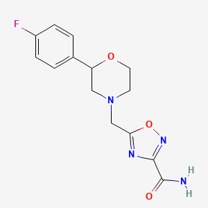 molecular formula C14H15FN4O3 B5474125 5-{[2-(4-fluorophenyl)morpholin-4-yl]methyl}-1,2,4-oxadiazole-3-carboxamide 