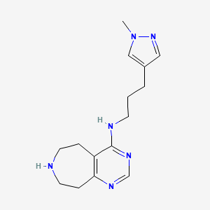 molecular formula C15H22N6 B5474146 N-[3-(1-methyl-1H-pyrazol-4-yl)propyl]-6,7,8,9-tetrahydro-5H-pyrimido[4,5-d]azepin-4-amine 