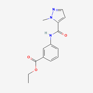 molecular formula C14H15N3O3 B5474147 ethyl 3-{[(1-methyl-1H-pyrazol-5-yl)carbonyl]amino}benzoate 