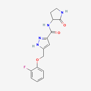 5-[(2-fluorophenoxy)methyl]-N-(2-oxopyrrolidin-3-yl)-1H-pyrazole-3-carboxamide