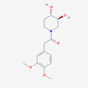 molecular formula C15H21NO5 B5474176 1-[(3S,4S)-3,4-dihydroxypiperidin-1-yl]-2-(3,4-dimethoxyphenyl)ethanone 