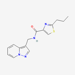 molecular formula C15H16N4OS B5474177 2-propyl-N-(pyrazolo[1,5-a]pyridin-3-ylmethyl)-1,3-thiazole-4-carboxamide 