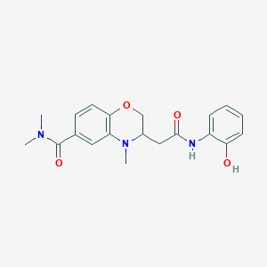 3-{2-[(2-hydroxyphenyl)amino]-2-oxoethyl}-N,N,4-trimethyl-3,4-dihydro-2H-1,4-benzoxazine-6-carboxamide