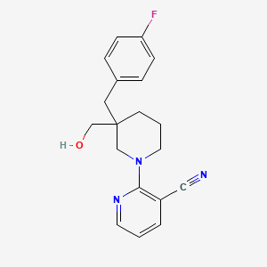 2-[3-(4-fluorobenzyl)-3-(hydroxymethyl)piperidin-1-yl]nicotinonitrile