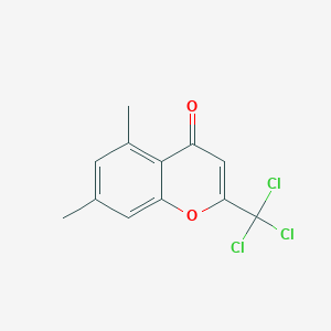 molecular formula C12H9Cl3O2 B5474210 5,7-Dimethyl-2-(trichloromethyl)chromen-4-one 