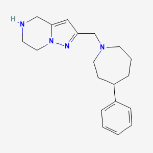 molecular formula C19H26N4 B5474221 2-[(4-Phenylazepan-1-yl)methyl]-4,5,6,7-tetrahydropyrazolo[1,5-a]pyrazine 