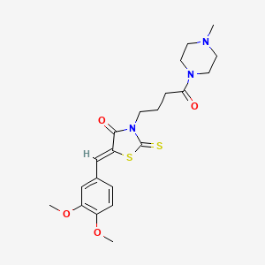 5-(3,4-dimethoxybenzylidene)-3-[4-(4-methyl-1-piperazinyl)-4-oxobutyl]-2-thioxo-1,3-thiazolidin-4-one