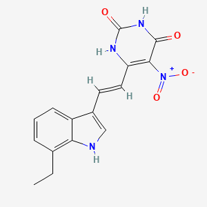 molecular formula C16H14N4O4 B5474318 6-[2-(7-ethyl-1H-indol-3-yl)vinyl]-5-nitro-2,4(1H,3H)-pyrimidinedione 