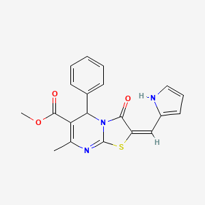 molecular formula C20H17N3O3S B5474345 methyl 7-methyl-3-oxo-5-phenyl-2-(1H-pyrrol-2-ylmethylene)-2,3-dihydro-5H-[1,3]thiazolo[3,2-a]pyrimidine-6-carboxylate 