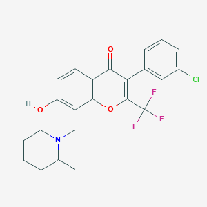 3-(3-chlorophenyl)-7-hydroxy-8-[(2-methylpiperidin-1-yl)methyl]-2-(trifluoromethyl)-4H-chromen-4-one