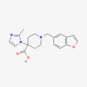 molecular formula C19H21N3O3 B5474360 1-(1-benzofuran-5-ylmethyl)-4-(2-methyl-1H-imidazol-1-yl)piperidine-4-carboxylic acid 