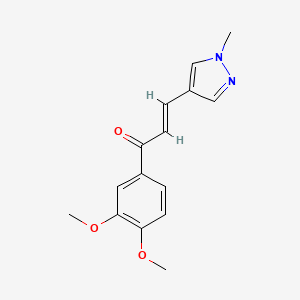 molecular formula C15H16N2O3 B5474362 (E)-1-(3,4-DIMETHOXYPHENYL)-3-(1-METHYL-1H-PYRAZOL-4-YL)-2-PROPEN-1-ONE 