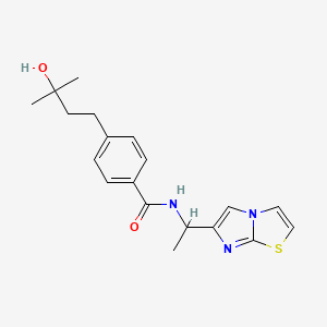 4-(3-hydroxy-3-methylbutyl)-N-(1-imidazo[2,1-b][1,3]thiazol-6-ylethyl)benzamide