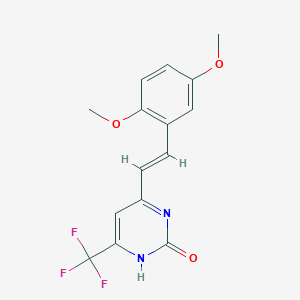 molecular formula C15H13F3N2O3 B5474376 4-[2-(2,5-dimethoxyphenyl)vinyl]-6-(trifluoromethyl)-2(1H)-pyrimidinone 