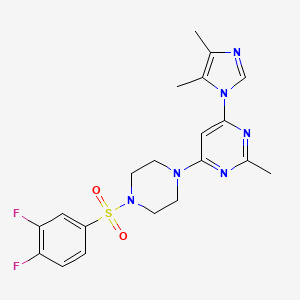 molecular formula C20H22F2N6O2S B5474407 4-{4-[(3,4-difluorophenyl)sulfonyl]-1-piperazinyl}-6-(4,5-dimethyl-1H-imidazol-1-yl)-2-methylpyrimidine 