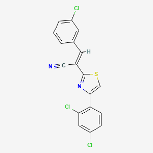 molecular formula C18H9Cl3N2S B5474415 3-(3-chlorophenyl)-2-[4-(2,4-dichlorophenyl)-1,3-thiazol-2-yl]acrylonitrile 