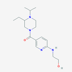 molecular formula C17H28N4O2 B5474435 2-({5-[(3-ethyl-4-isopropylpiperazin-1-yl)carbonyl]pyridin-2-yl}amino)ethanol 